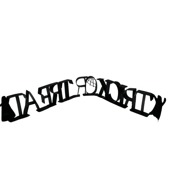 Trick Or Treat Halloween Mantle Decor Black Metal Decorative Sign - Picture 5 of 5